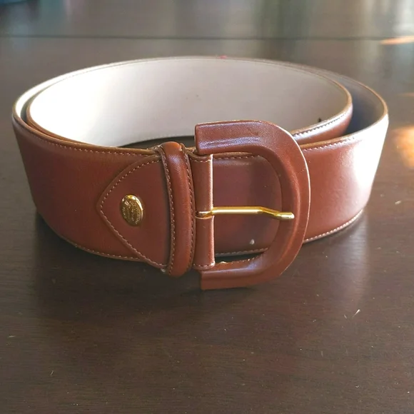 Vintage 90s Longchamp Leather Brown Belt 38\